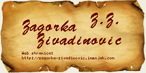 Zagorka Živadinović vizit kartica